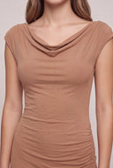 Cowl Neck Sleeveless Dress