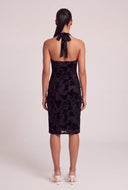 Velvet Burnout Halter Dress