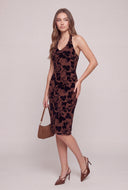 Velvet Burnout Halter Dress