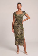 Patterned Short Sleeve Maxi Dress