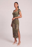 Patterned Short Sleeve Maxi Dress