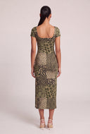 Patterned Short Sleeve Maxi Dress