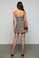 Meredith Plaid Strapless Skater Dress