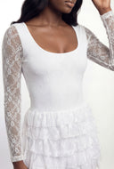 Katie Tiered Lace Keyhole Mini Dress