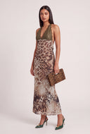 Patterned Halter Mermaid Dress
