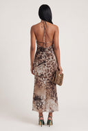Patterned Halter Mermaid Dress