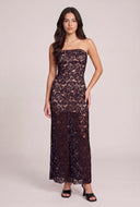 Floral Lace Strapless Maxi Dress