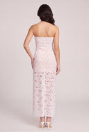 Floral Lace Strapless Maxi Dress
