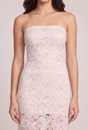 Floral Lace Strapless Maxi Dress