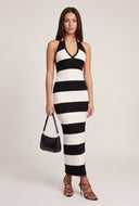 Striped Halter Maxi Dress