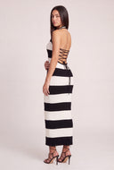 Striped Halter Maxi Dress