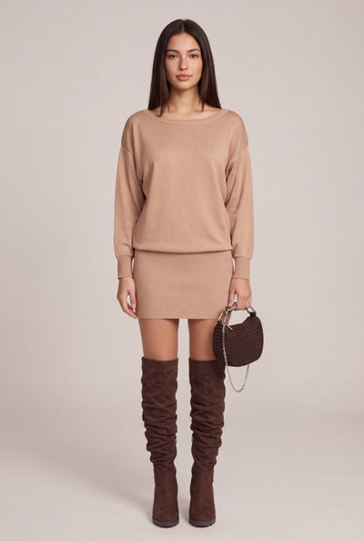 Long Sleeve Sweater Mini Dress