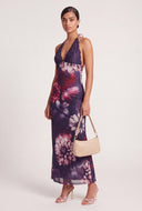 Floral Mesh Halter Mermaid Dress