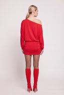 One Shoulder Long Sleeve Dress