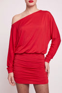 One Shoulder Long Sleeve Dress