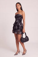 Strapless Tiered Ruffle Mini Dress