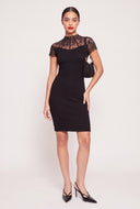 Lace Insert Mini Dress