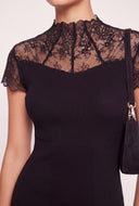 Lace Insert Mini Dress