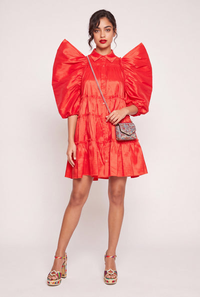 Puff Sleeve Tiered Dress