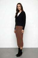 Waffle Knit Balloon Sleeve Cardigan