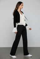 Adley Rib Knit Zip Front Crop Hoodie