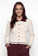 Bear Cable Knit Polo Cardigan