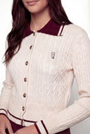 Bear Cable Knit Polo Cardigan