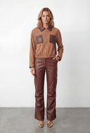 Two Tone Twill Zip Front Jacket