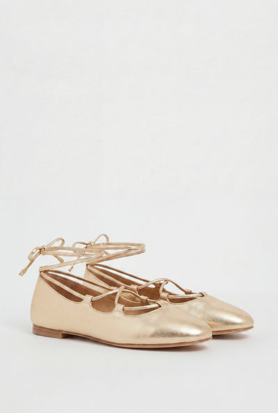 Heaven Lace Up Ballet Flats