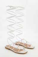 Lace Up Knee High Sandals