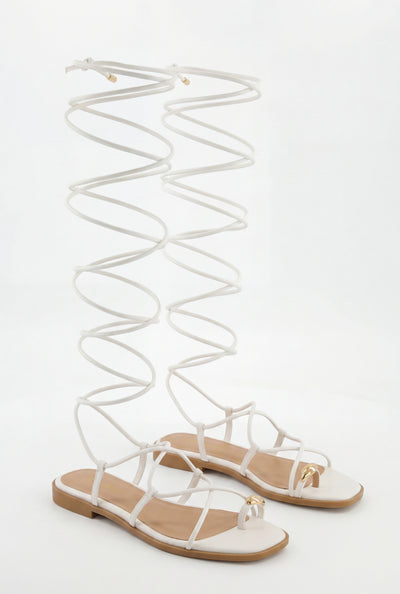 Lace Up Knee High Sandals