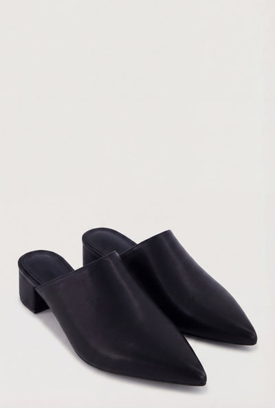 Pointed Toe Low Heel Mules
