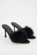 Stephanie Feather Pointed Toe Mules