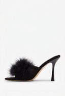 Stephanie Feather Pointed Toe Mules