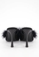 Stephanie Feather Pointed Toe Mules