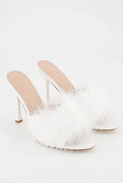 Stephanie Feather Pointed Toe Mules