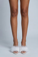 Stephanie Feather Pointed Toe Mules