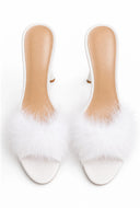 Stephanie Feather Pointed Toe Mules
