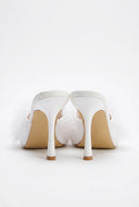 Stephanie Feather Pointed Toe Mules