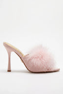 Stephanie Feather Pointed Toe Mules