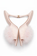 Stephanie Feather Pointed Toe Mules