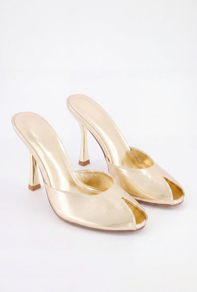 Peep Toe Mule Sandals