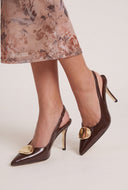 Pointed Toe Slingback Heels