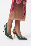 Pointed Toe Slingback Heels