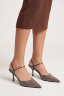 Pointed Toe Ankle Strap Pumps