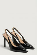 Stiletto Chain Detail Pointed Toe Pumps