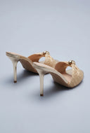 Pendant Peep Toe Stiletto Heels