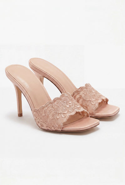 Lace Band Stiletto Heels