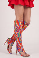 Desiree Knee High Thong Heels