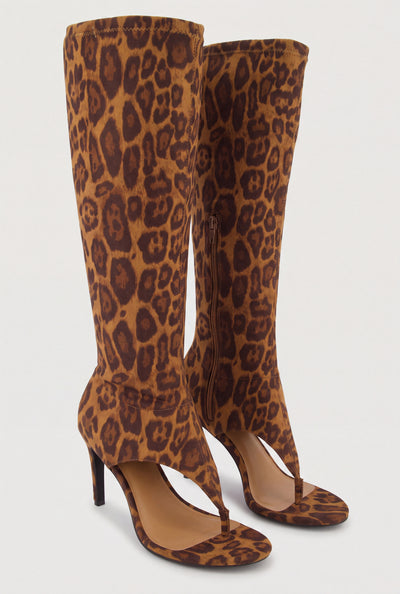 Desiree Knee High Thong Heels
